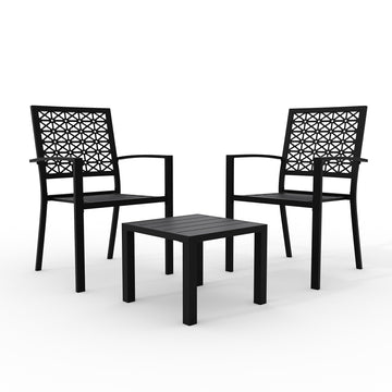 Garvee 3-Piece Outdoor Bistro Set, Modern Patio Furniture Set with Chairs and Table,for Lawn,Garden,Balcony