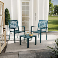 Garvee 3-Piece Outdoor Bistro Set, Modern Patio Furniture Set with Chairs and Table,for Lawn,Garden,Balcony