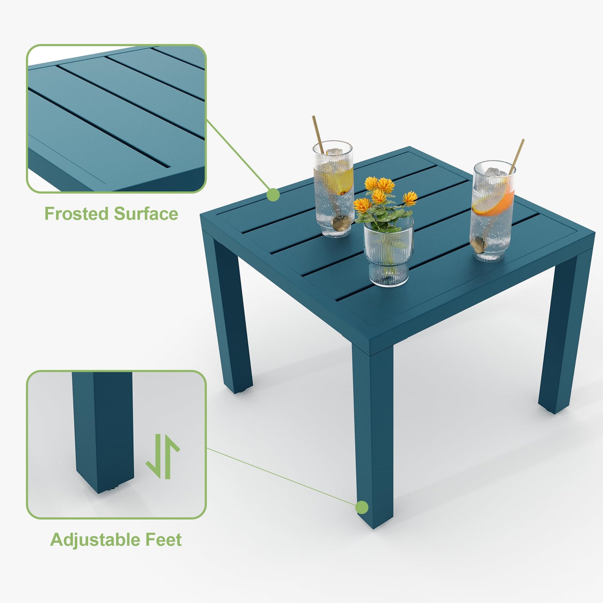 Garvee 3-Piece Outdoor Bistro Set, Modern Patio Furniture Set with Chairs and Table,for Lawn,Garden,Balcony