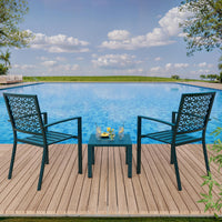Garvee 3-Piece Outdoor Bistro Set, Modern Patio Furniture Set with Chairs and Table,for Lawn,Garden,Balcony