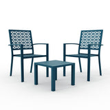 Garvee 3-Piece Outdoor Bistro Set, Modern Patio Furniture Set with Chairs and Table,for Lawn,Garden,Balcony - Blue