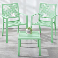 Garvee 3-Piece Outdoor Bistro Set, Modern Patio Furniture Set with Chairs and Table,for Lawn,Garden,Balcony
