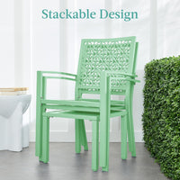Garvee 3-Piece Outdoor Bistro Set, Modern Patio Furniture Set with Chairs and Table,for Lawn,Garden,Balcony