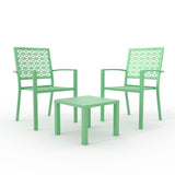 Garvee 3-Piece Outdoor Bistro Set, Modern Patio Furniture Set with Chairs and Table,for Lawn,Garden,Balcony - Green