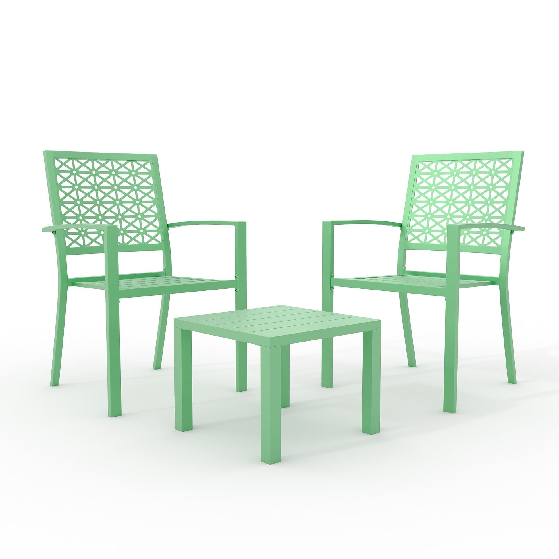 Garvee 3-Piece Outdoor Bistro Set, Modern Patio Furniture Set with Chairs and Table,for Lawn,Garden,Balcony