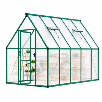 Garvee Heavy Duty Polycarbonate Greenhouse Kit - Large 6x11 FT Walk-In Outdoor Greenhouse with Aluminum Frame, Roof Vent, Quick Setup, Enhanced Winter Plant Protection - Green