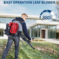 Garvee 66CC Backpack Gas Leaf Blower 4.0 HP 2-Stroke Engine Low Vibration Lightweight Padded Harness 880 CFM 320 MPH Yard Cleanup