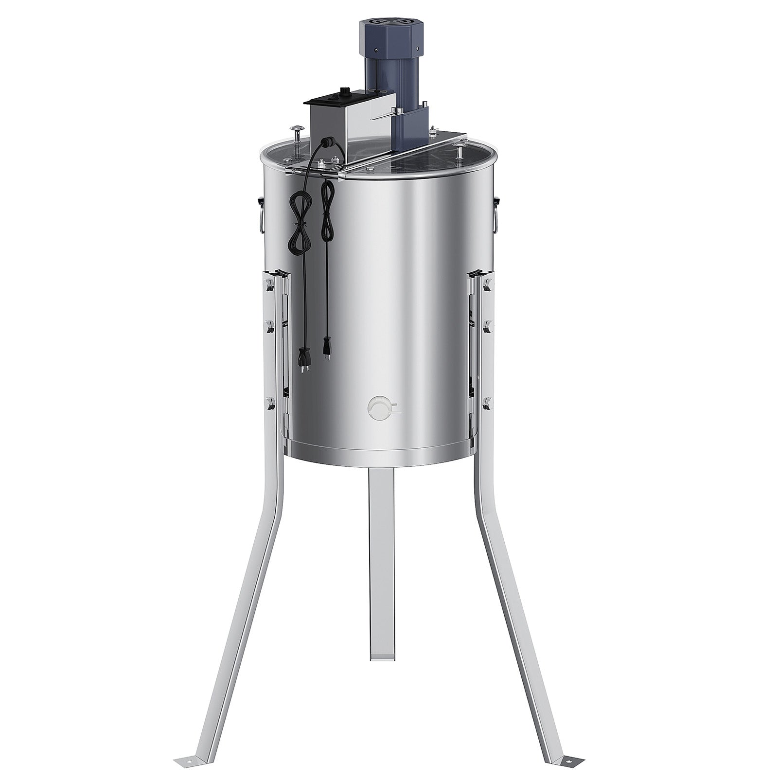 Garvee Upgraded 4 Frame Electric Honey Extractor with Side Handles, 140W Motor & Variable Speed 1300 RPM, Stainless Steel Beekeeping Equipment with Safety Auto-Stop Lid