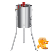 Garvee Upgraded 4 Frame Manual Honey Extractor with Side Handles, Food-Grade Stainless Steel Beekeeping Extractor with Adjustable Stand and Transparent Lid