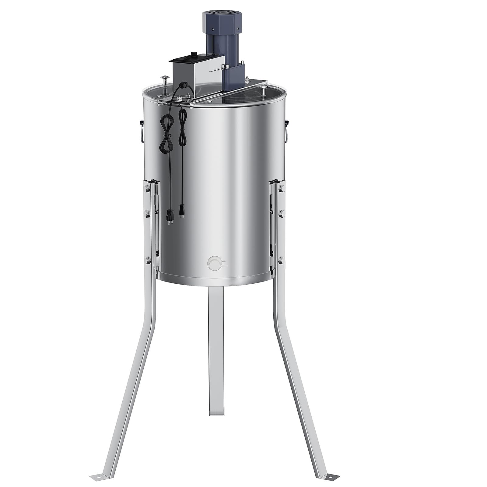 Garvee Upgraded 4/8 Frame Electric Honey Extractor with Side Handles, 140W Motor & Variable Speed 1300 RPM, Stainless Steel Beekeeping Equipment with Safety Auto-Stop Lid