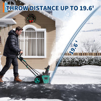 Garvee 20" Cordless Electric Snow Blower- 20V 4.0Ah Battery Powerful Motor 19.6FT Throw Distance Lightweight Maneuverable for Driveways Patios Sidewalks