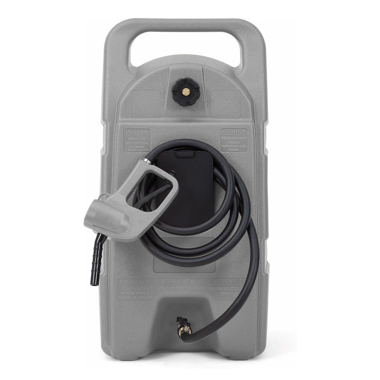 Garvee Upgraded 15-Gallon Gas Can & Fuel Tank - Portable Fuel Caddy with Manual Transfer Pump, 10FT Hose, and Wheels, Heavy-Duty Leak-Proof Design for Lawn Mowers, Tractors, Cars, Boats, ATVs, and Snow Blowers, Grey