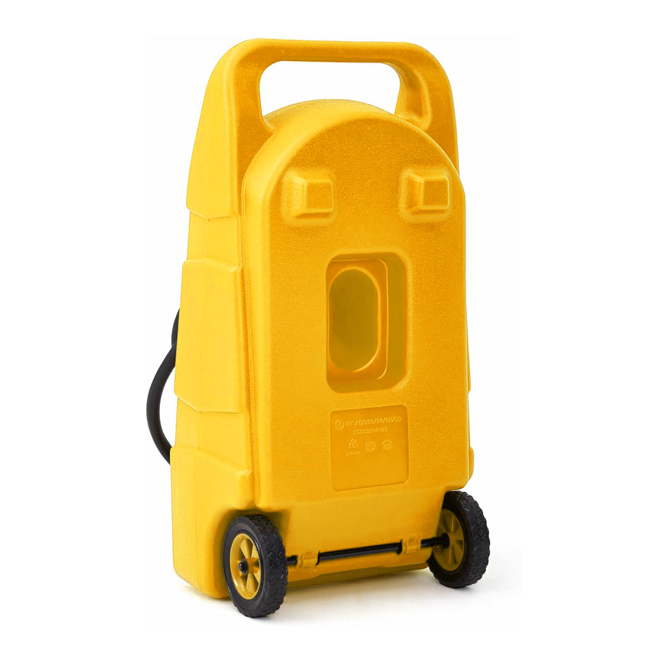 Garvee 15 Gallon Gas Can Fuel Tank Container With Manual 10 FT Siphon Pump Portable Diesel Gas Storage Caddy Wheels For Car ATV Boat Tractor Snow Blower Generator, Yellow