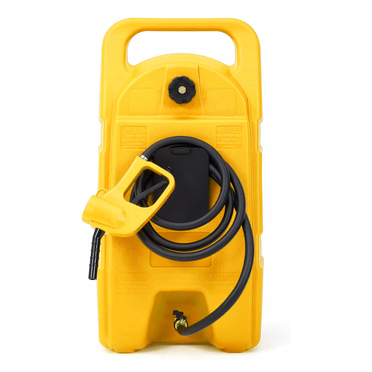 Garvee 15 Gallon Gas Can Fuel Tank Container With Manual 10 FT Siphon Pump Portable Diesel Gas Storage Caddy Wheels For Car ATV Boat Tractor Snow Blower Generator, Yellow