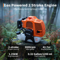 Garvee 43cc Gas Pole Saw 12" Bar, 9.5FT Extendable Reach, 2-Stroke Tree Pruner with Auto Oiler, Anti-Vibration Handle & Quick Release