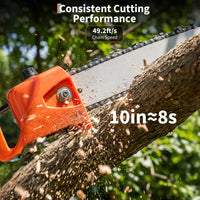 Garvee 43cc Gas Pole Saw 12" Bar, 9.5FT Extendable Reach, 2-Stroke Tree Pruner with Auto Oiler, Anti-Vibration Handle & Quick Release