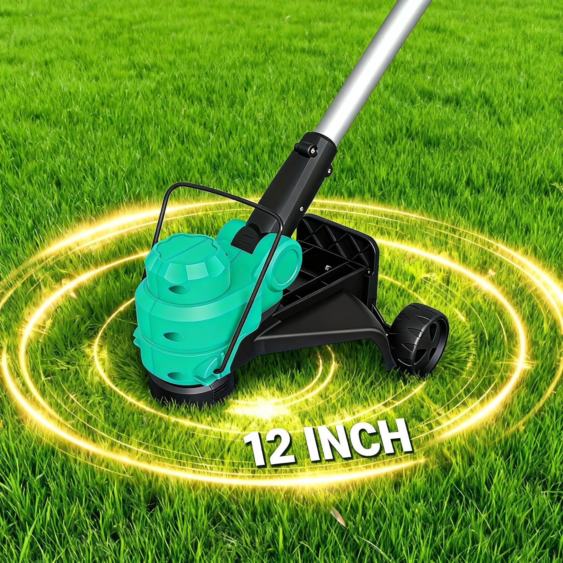 Garvee 20V Cordless String Trimmer, 12-Inch Grass Edger with 2.0Ah Battery & Charger, 8 Replacement Spools, Lightweight Electric Weed Wacker for Lawn, Patio & Garden, Black & Blue