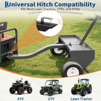 Garvee 40" Tow Behind Plug Aerator, 24 Steel Tines, 150 lb Weight Tray, Heavy-Duty Lawn Aerator with Universal Hitch & Pneumatic Wheels for Tractor & ATV