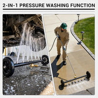 Garvee 24" Water Broom with 7 Spray Nozzles, High Pressure Surface Cleaner for Driveway, Patio & Deck, Wide Coverage Hose Attachment, Durable Cleaning Tool