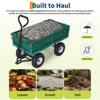Garvee 400 lb Garden Cart Wagon, Heavy Duty Utility Cart with 10" Pneumatic Tires, Steel Frame, Removable Mesh Sides,Green