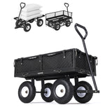 Garvee 400 lb Garden Cart Wagon, Heavy Duty Utility Cart with 10" Pneumatic Tires, Steel Frame, Removable Mesh Sides,Black - Black,With Waterproof Liner