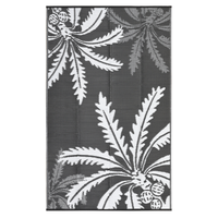 Garvee Waterproof Outdoor Rug 9x12 for Patio, Reversible Modern Area Rug, Large Plastic Straw Mat for Camping, RV, Porch, Backyard, Deck, Picnic, Beach, Grey & White