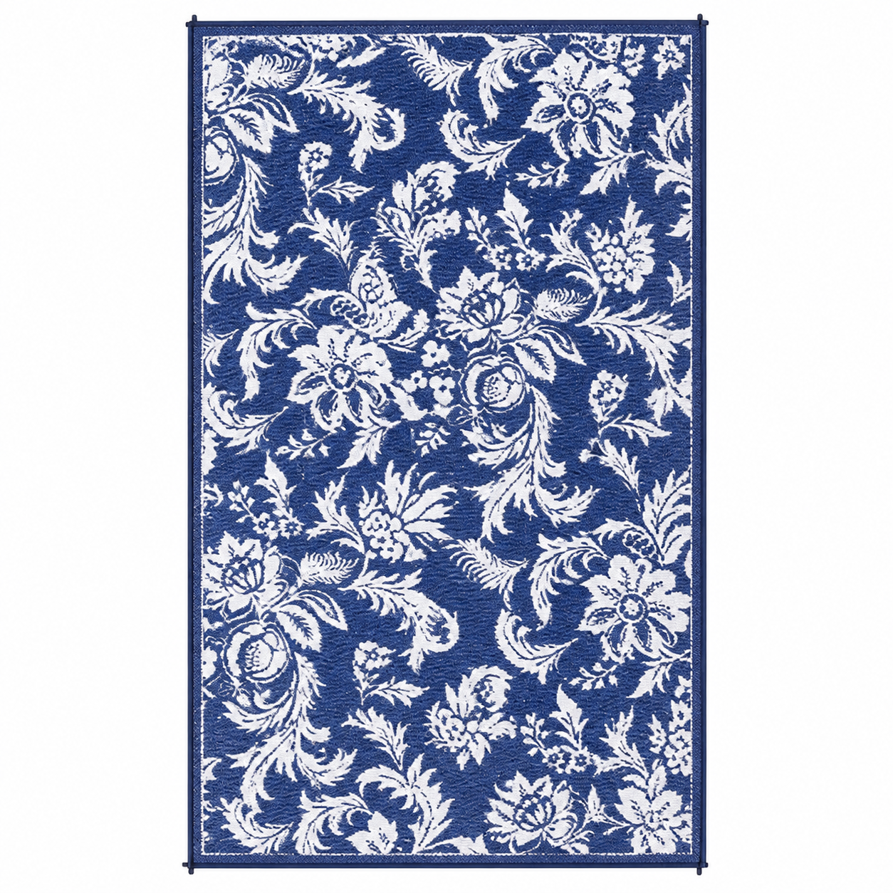 Garvee Waterproof Outdoor Rug 9x12 for Patio, Foldable Reversible Modern Area Rug, Large Plastic Straw Mat for Camping, RV, Porch, Backyard, Deck, Picnic, Beach, Blue & White