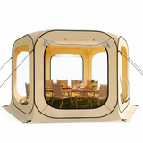 Garvee 12x12 FT All-Weather Clear Bubble Tent – Pop Up Transparent Outdoor Camping Shelter, Waterproof, Windproof & UV Protected Screen House for 8-10 People, Patio, Backyard & Events (Beige)