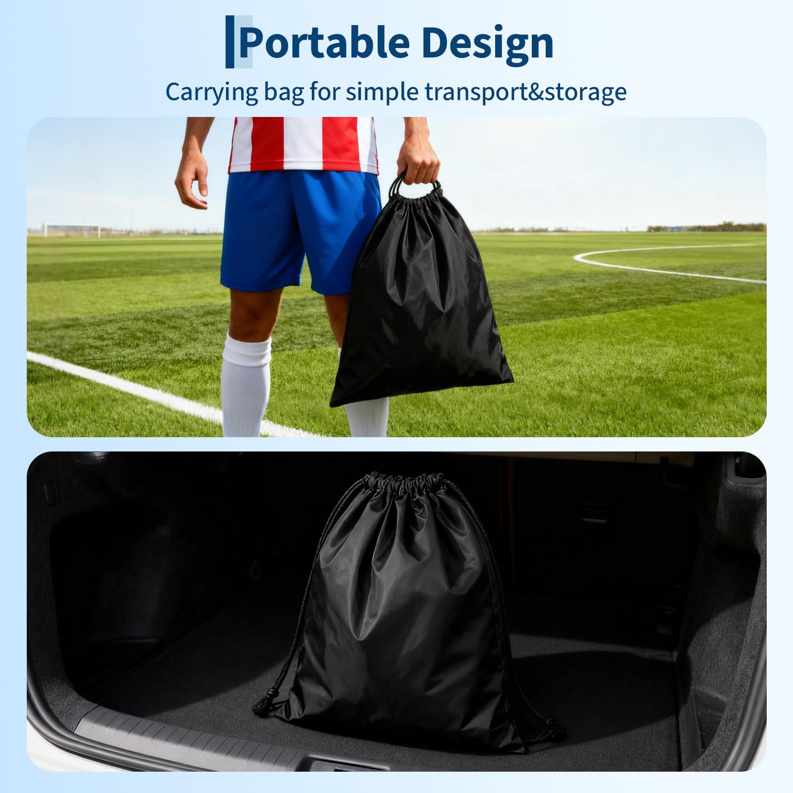 Garvee 2 Pack 6x4 FT Portable Pop Up Soccer Goals with Ball, Cones & Stakes - Backyard Training Set for Kids & Youth
