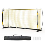 Garvee 12x6 FT Portable Soccer Goal for Backyard - Garvee Collapsible Metal Base Soccer Net, Quick Setup Training Equipment with Carry Bag, Indoor Outdoor Use - Yellow + Black