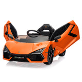 Garvee Ride - P Series: 12V Ride On Car for Kids, Licensed Revuelto Electric Vehicle, Battery Powered Sports Car Toy for Boys & Girls, with Bluetooth, Usb - Orange Color