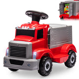 Garvee Ride - P Series: 6V Ride On Truck Toy for Kids Ages 3+ | Electric Dump Truck with Rechargeable Battery, Music & Storage | Indoor/Outdoor 4-Wheeler with Treaded Tires | Ergonomic Seat & Rubber Handle (4.5Ah) - Red
