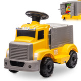 Garvee Ride - P Series: 6V Ride On Truck Toy for Kids Ages 3+ | Electric Dump Truck with Rechargeable Battery, Music & Storage | Indoor/Outdoor 4-Wheeler with Treaded Tires | Ergonomic Seat & Rubber Handle (4.5Ah) - Yellow