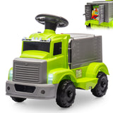 Garvee Ride - P Series: 6V Ride On Truck Toy for Kids Ages 3+ | Electric Dump Truck with Rechargeable Battery, Music & Storage | Indoor/Outdoor 4-Wheeler with Treaded Tires | Ergonomic Seat & Rubber Handle (4.5Ah) - Green