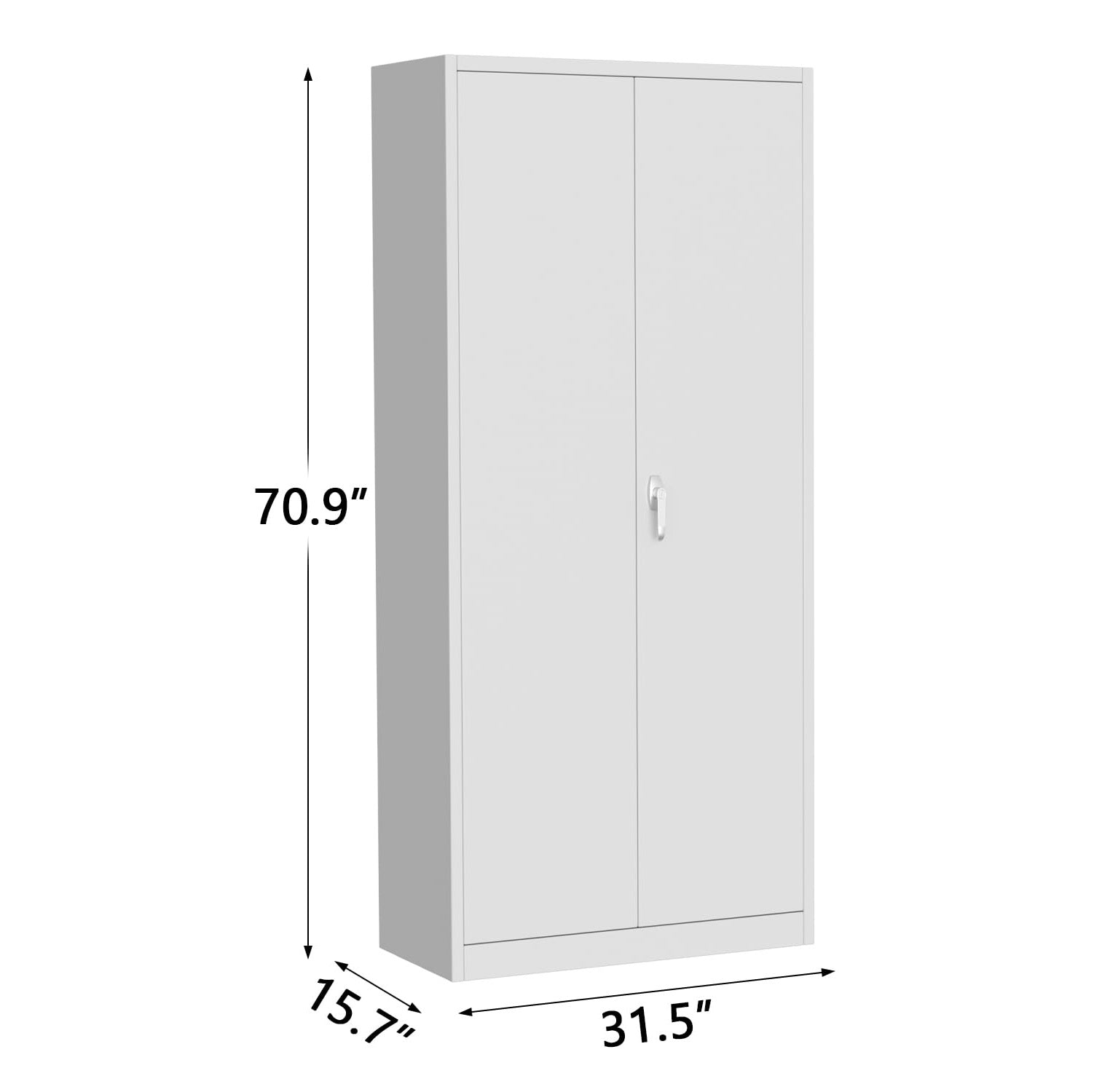Garvee 71" Storage Cabinet with Locking Doors, Tall Metal Cabinet 4 Adjustable Shelves & Leveling Feet | Heavy-Duty Organizer for Pantry, Garage, Bedroom, Office, Craft Room