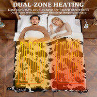 Garvee Heated Electric Blanket Queen Size with LCD Dual Controller, Cow Print Heating Blankets, 10 Heat Levels & 1-12H Time Settings, ETL Certified, Machine Washable, Brown White, 84" x 90"