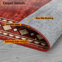 Garvee Bordered Red 10x13 Area Rug Extra Large Area Rug for Living Room, Modern Bordered Machine Washable Rug Stain Resistant Non-Slip Accent Rug Carpet Minimalist Border Floor Cover for Home Decor