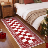 Garvee Red 2x6 Runner Rug Washable Non Slip Indoor Christmas Decor Checkered Soft Low Pile Carpet for Kitchen Entryway Living Room Bedroom - Red
