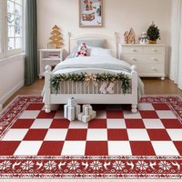 Garvee Red 8x10 Area Rugs Washable Non Slip Checkered Soft Low Pile Christmas Rug for Living Room Bedroom Dining Room