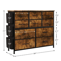 Garvee Dresser with 10 Drawers, Dressers & Chest of Drawers with Wood Tabletop for Bedroom Living Room Entryway - Rustic Brown