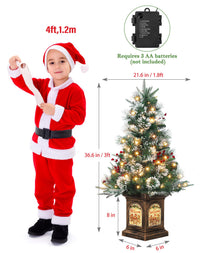 Garvee 3ft Small Christmas Tree, Pre Lit Snow Flocked Artificial Christmas Tree with 78 Warm White LED Lights, Premium Xmas Pine Tree for Christmas Decoration, Yard, Home, Office