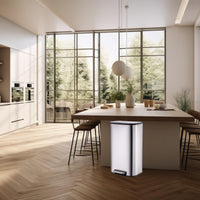 Garvee 50L/13Gal Heavy Duty Hands-Free Stainless Steel Kitchen Trash Can, Commercial Rectangular Kitchen Waste Bin, with Soft Close Lid & Inner Liner, Fingerprint-Resistant