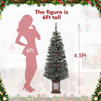 Garvee 4.5ft Pre-Lit Christmas Tree, Artificial Christmas Tree with 108 LED Lights & 8 Lighting Modes, Easy Assembly, Fake Xmas Tree for Home Office Holiday Decor, 2 PACK