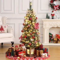 Garvee 4.5ft Pre-Lit Christmas Tree, Artificial Christmas Tree with 108 LED Lights & 8 Lighting Modes, Easy Assembly, Fake Xmas Tree for Home Office Holiday Decor, 2 PACK