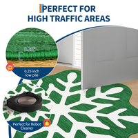 Garvee Christmas Bathroom Rugs 3x3 Snowflake Bath Mat, Non Slip Washable Area Rug, Low Pile Green Soft Decorative Carpet, Foldable Floor Mats for Entryway, Bedroom, Under Christmas Tree