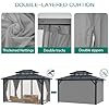 Garvee 10'x13' Hardtop Gazebo - Double Polycarbonate Roof & Aluminum Frame w/ Net & Curtain for Patio, Deck & Backyard (Grey)