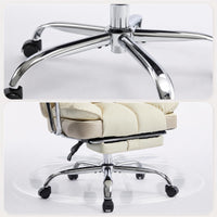Garvee Big and Tall Ergonomic Office Chair – 350LBS Heavy Duty, Pocket Spring Cushion, 150° Recline, Adjustable Armrests, Footrest, PU Leather, Lumbar Support – Executive Desk Chair for Home Office – Milky Coffee