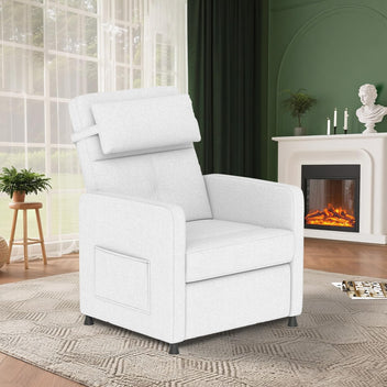 Garvee Power Recliner Chair for Adults, Electric Recliner Adjustable Backrest & Footrest, Ergonomic Overstuffed 1.5X Sponge Padding Durable Frame USB Port Living Room Home Theater, White