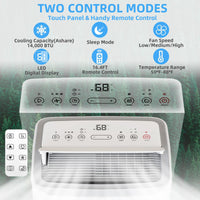 Garvee 14000 BTU Portable Air Conditioner 3-in-1 AC Unit Dehumidifier Fan Remote Control for Rooms Up to 700 Sq Ft Sleep Mode Timer - White