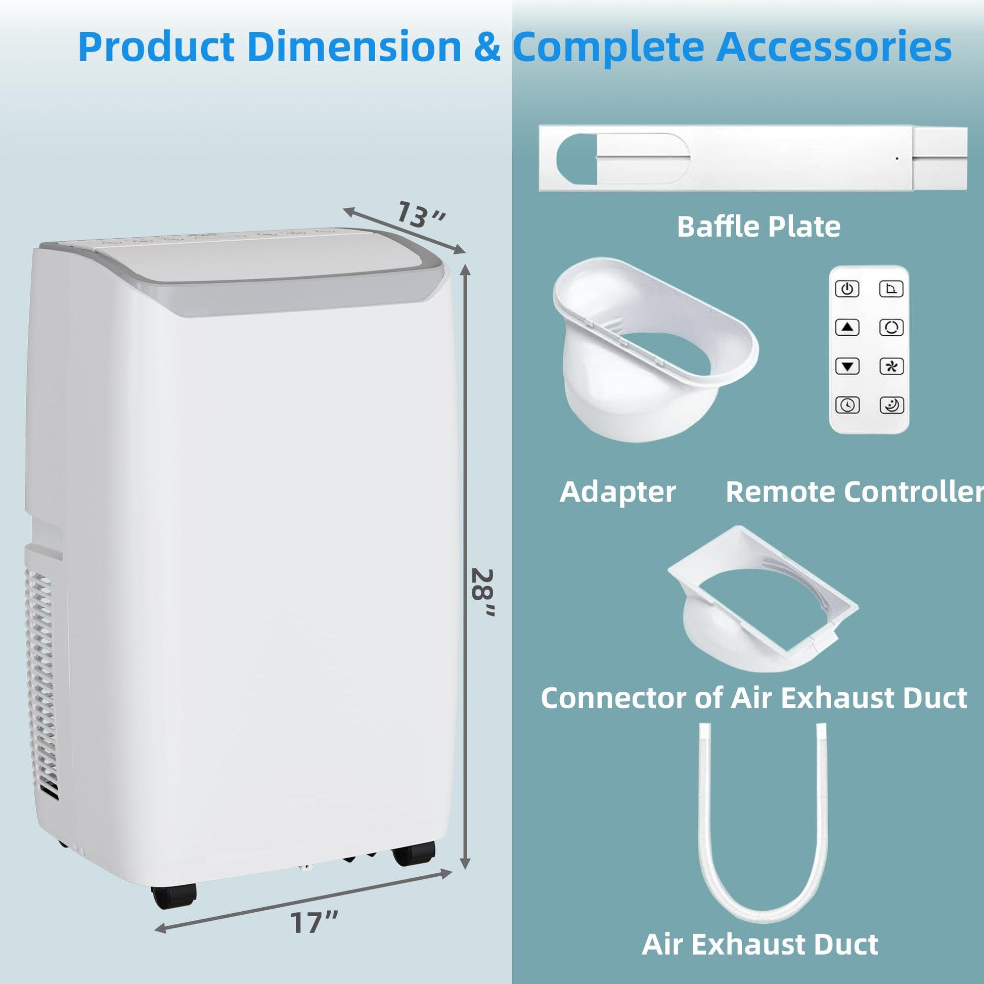 Garvee 14000 BTU Portable Air Conditioner 3-in-1 AC Unit Dehumidifier Fan Remote Control for Rooms Up to 700 Sq Ft Sleep Mode Timer - White